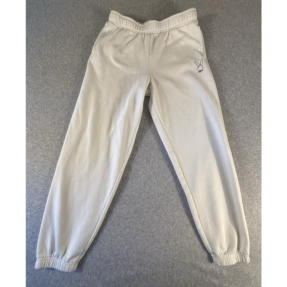 Playboy PacSun Jogger Sweatpants Cream Mens‎ Small Lounge Streetwear